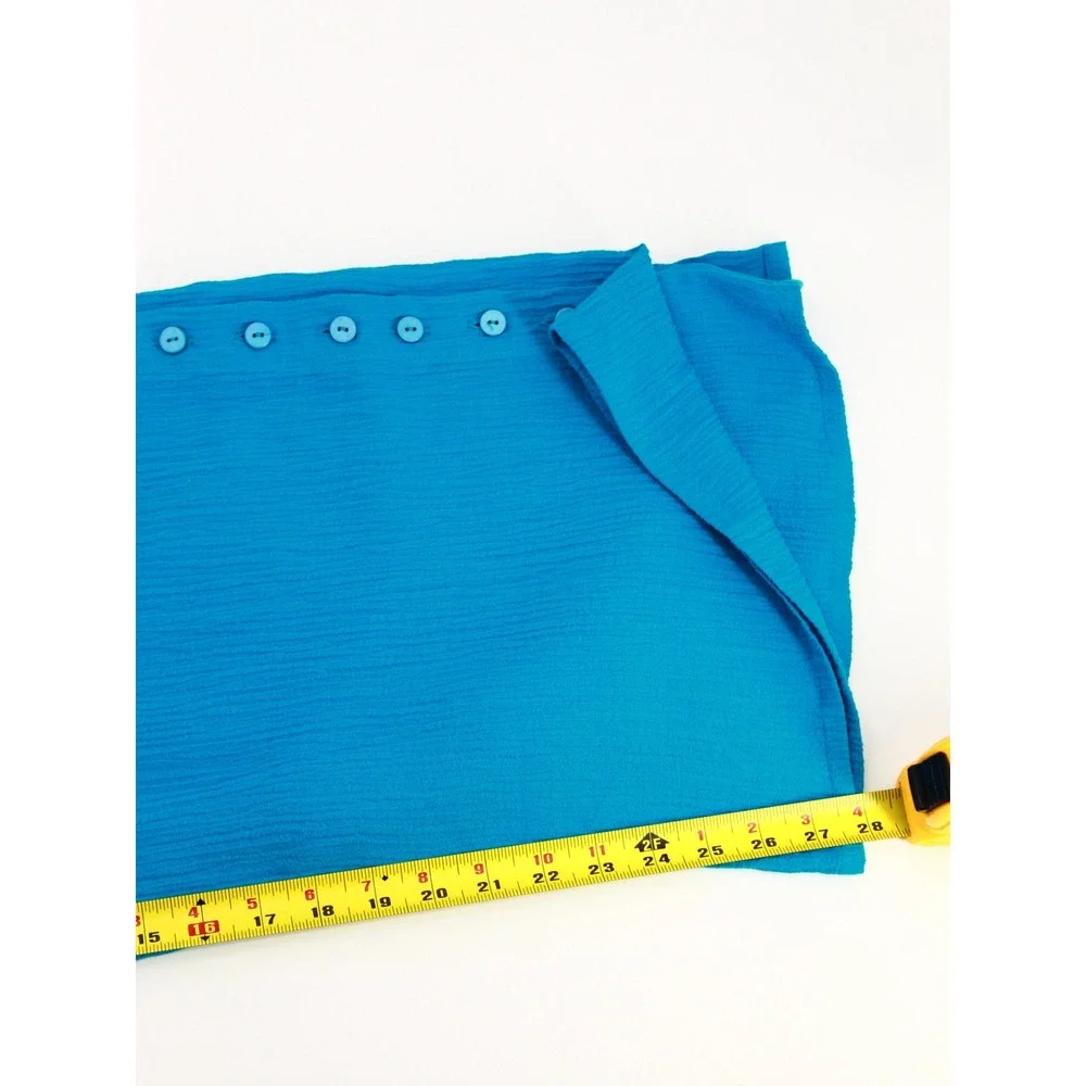Soft Surroundings OCEO Crinkle Gauze Pants 2X Blue Wide Leg Elastic Waist NWOT